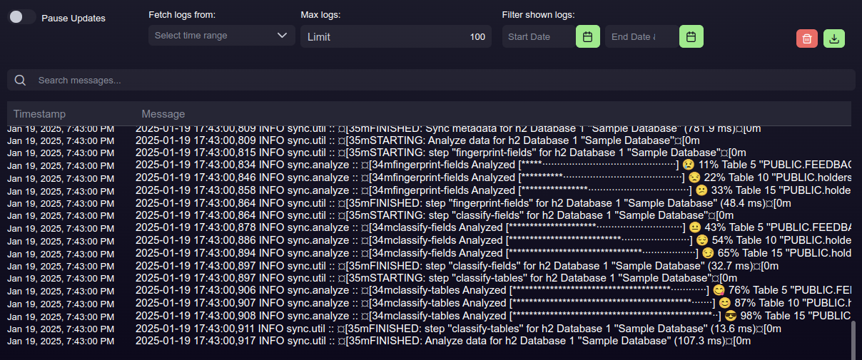 View container logs