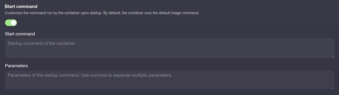 Customize the command run by the container upon startup